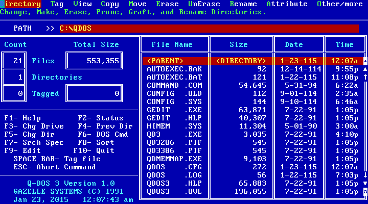 Q-DOS 3 Version 1.0